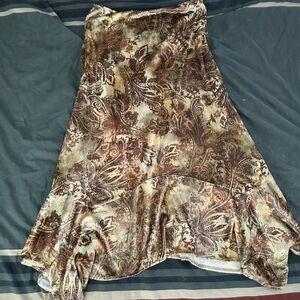 Free People Brown Velvet Paisley Skirt, size large